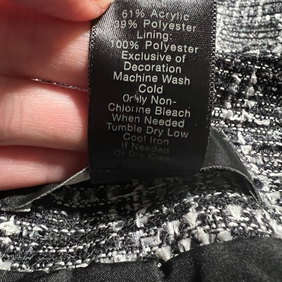 NWT Ann Taylor Factory Black/Gray Tweed Suit Jacket Skirt 8 Petite Old Money - Picture 8 of 13